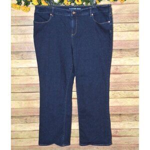 Lands' End Ladies Plus 20W Blue Jeans Fit 2 Boot Leg Stretch Denim Casual